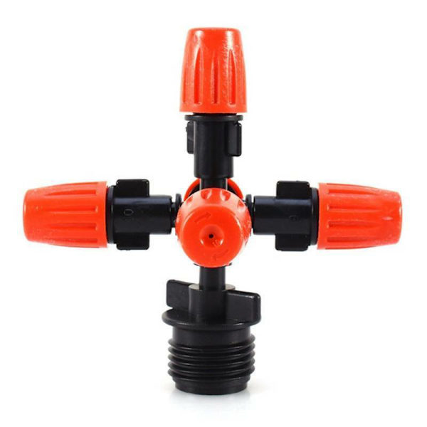 Trädgårdssprinkler bevattningsdimma dimma 5-huvud munstycksspray 1/2" Red 1pc
