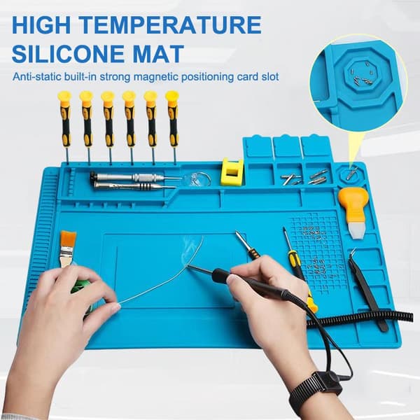 Magnetisk Varmeisolerende Silikone Måtte Reparationssæt Loddemåtte 30x20CM