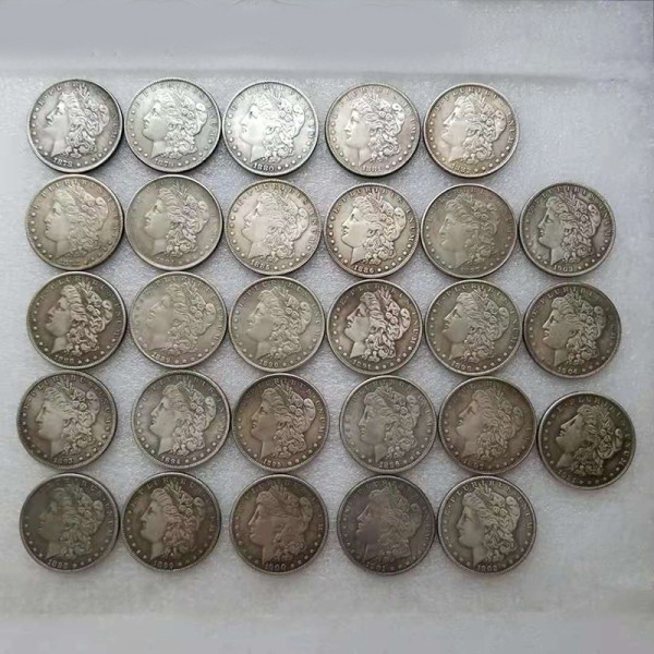 1 kpl 1878-1887 USA Morgan hopeadollari 1 dollarin juhlarahat C 1 One size