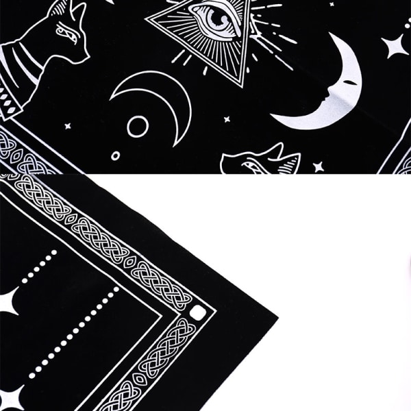Tarots Duk Triple Moon Pentagrams Pagan Altar Cloth Flan Style 4 D