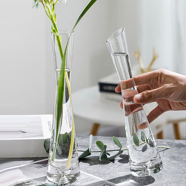 Transparent Glas Blomvas Liten Vas Hydroponik Blomster Te 4