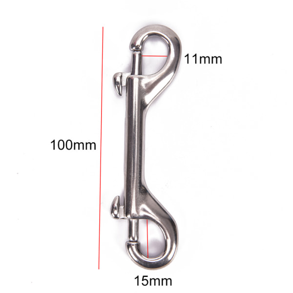 rostfritt stål scuba diving dubbla ändar krok snap bolt kit qu 100mm