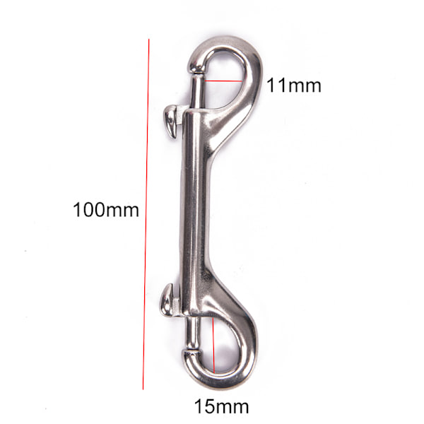 rustfrit stål dykning dobbeltendet krog snapbolt kit qu 100mm