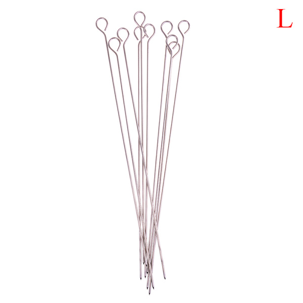 10 stk kjøttgås Rundstek grillspyd Pinne i rustfritt stål Silver L:30cm