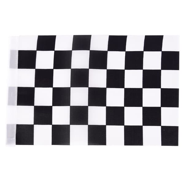5x Svart og hvit rutete racingbanner polyesterflagg