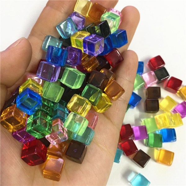 50 st/ set 8 mm klar kub färgglad kristall fyrkantig hörn Transpa Green 50pcs