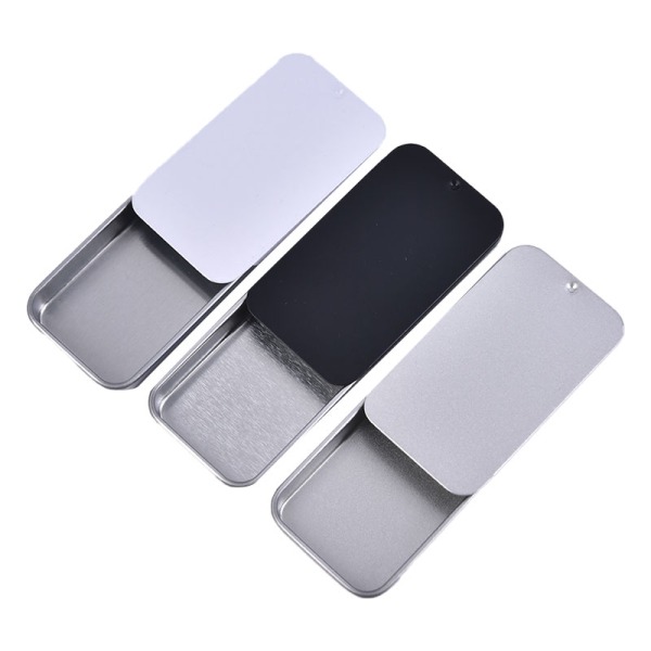 1 kpl Mini Iron Box Slide Cover Säilytyslaatikko Häät Kannettava pelti  Silver ad41 | Silver | Fyndiq