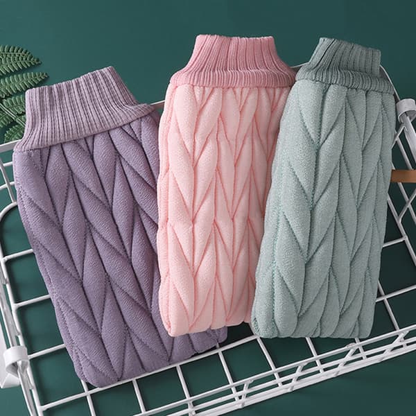 Badeeksfolierende skrubbehandsker Badeskrubber til fjernelse af død hud Pink