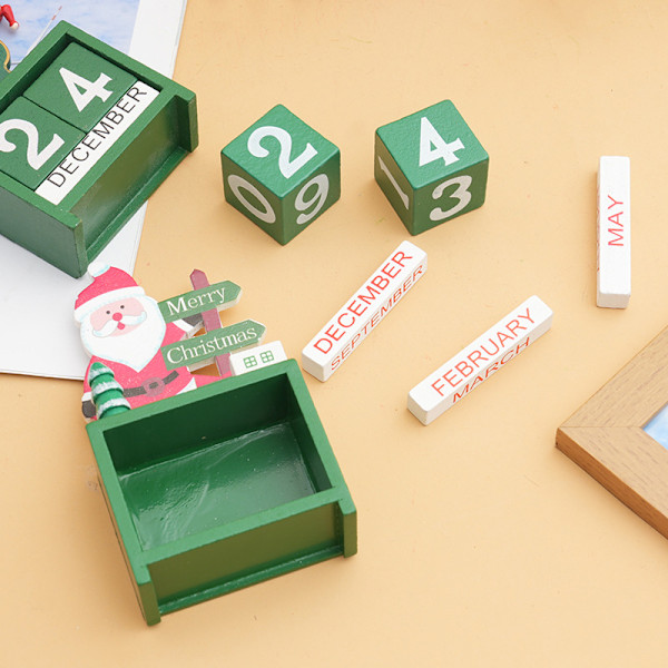 Jul nedtelling kalender blokk gjenbrukbar & langvarig skrivebord Red