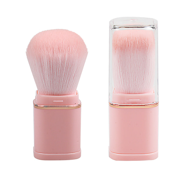 Bærbar uttrekkbar kosmetikk-sminkebørste Mini Blush Foundati Pink onesize