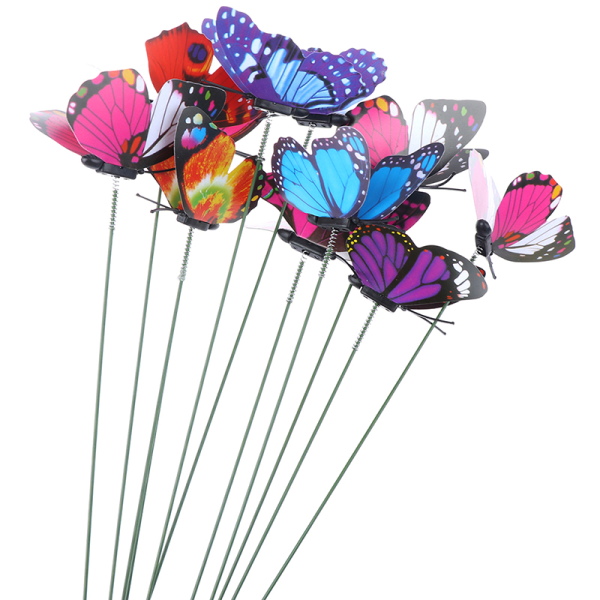 10 stk sommerfugler hagegård er Fargerik utendørs dekor blomst Multicolor 10Pcs