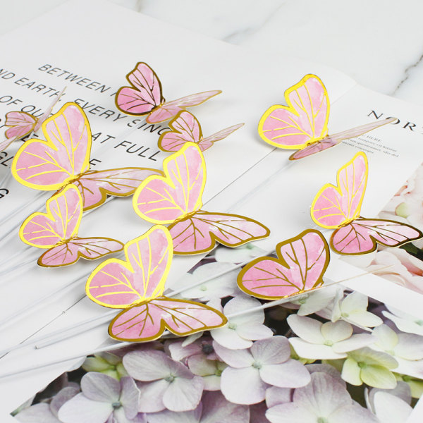 40st/ set Butterfly Cake Toppers Baktillbehör för bröllopsfest Purple one size