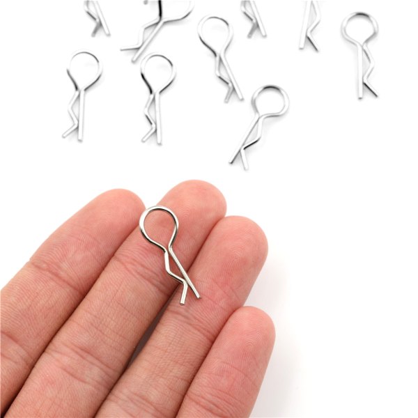 100 stk kroppsklips i rustfritt stål Pinskall for 1/10 1/16 RC HS 0 1