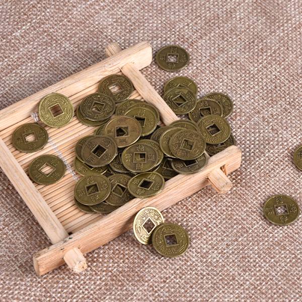 50 stk Tradisjonelle Feng Shui-mynter Fortune Lucky Wealth-smykker A 25mm