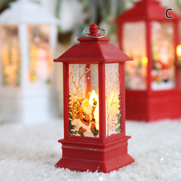 Julenissen Snømann Lantern Lys juledekor Julegaver 20 Red 5.5*5.5*13cm