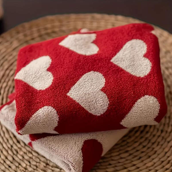 Valentinsdag Hjerte-tema Bomull Håndklær Absorberende Dusj onesize