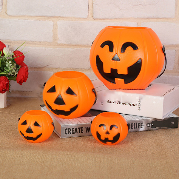 Halloween Christams Party Props Plast Pumpkin Bucket Candy Bo B