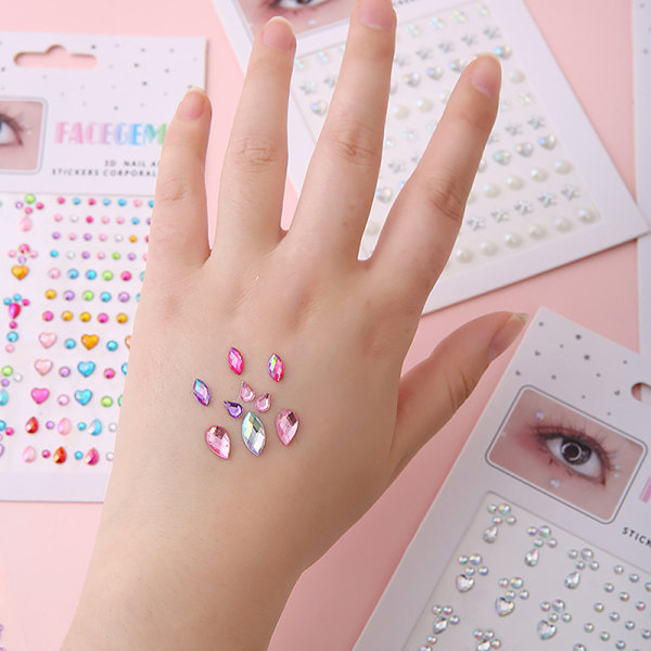 Face Gems Eye Jewels Festival Body Crystal Make Up Sticker Dia A8 onesize