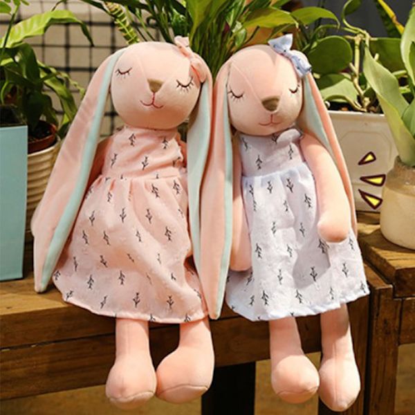 e Sarjakuva Long Ears Doll Sleeping Mate täytetyt pehmolelut Pink 35cm