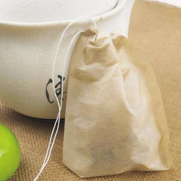 100 stk./lot tomme papir teposer Filter teposer med snoretræk til H Brown One Size