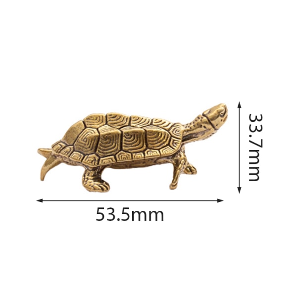 Retro Messing Skildpadde Statue Desktop Ornamenter Solid Kobber Turt Gold one size