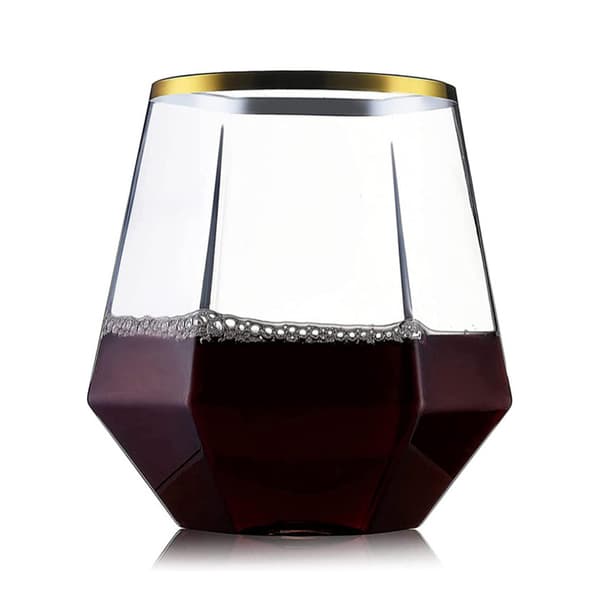 Hexagonal kopp 360ml Bröllop Vinglas Dryckesartiklar Transparent A2