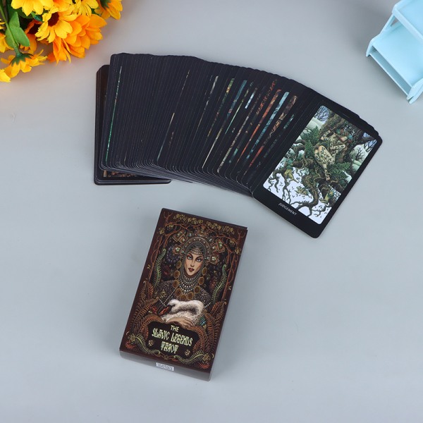Slavic Legends -tarot-korttien taskukokoinen aloittelijan pakka T Black one size