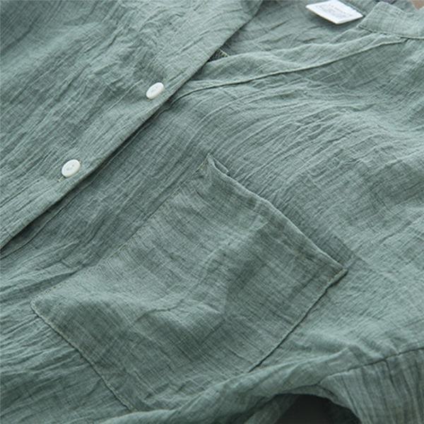 Kvinner Høstoverdeler Lin Button Down Løs Casual Career Shirt L White M