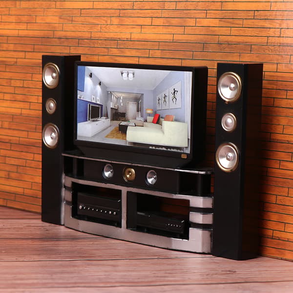 1/12 Dockhus Mini TV-prydnad Dockhus Vardagsrumsmöbler one size