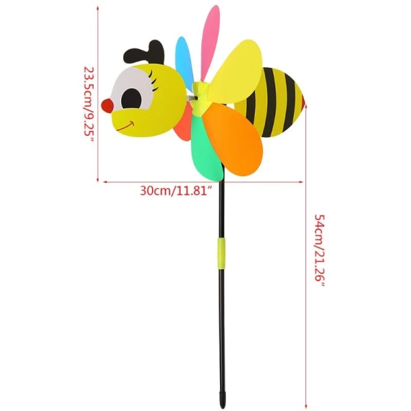 Selg 3D Large Animal Bee Windmill Wind Spinner Whirligig Yard G 24*22*0.5 1pc