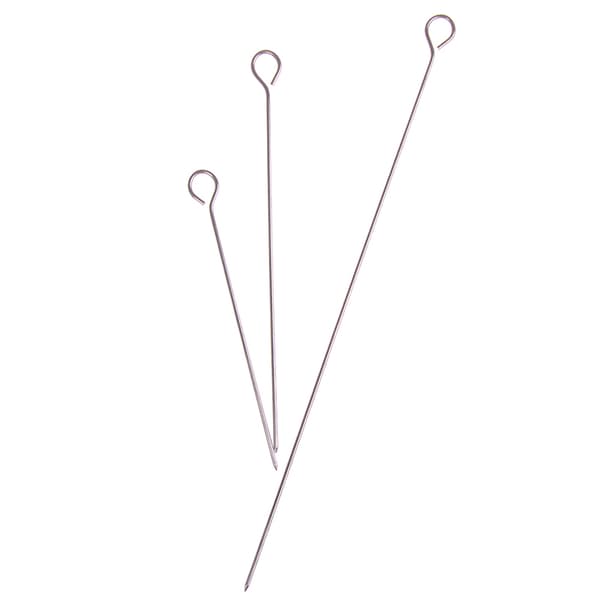 10 stk kødgås Runde stegte spydstave rustfrit stål BBQ Silver S:15cm