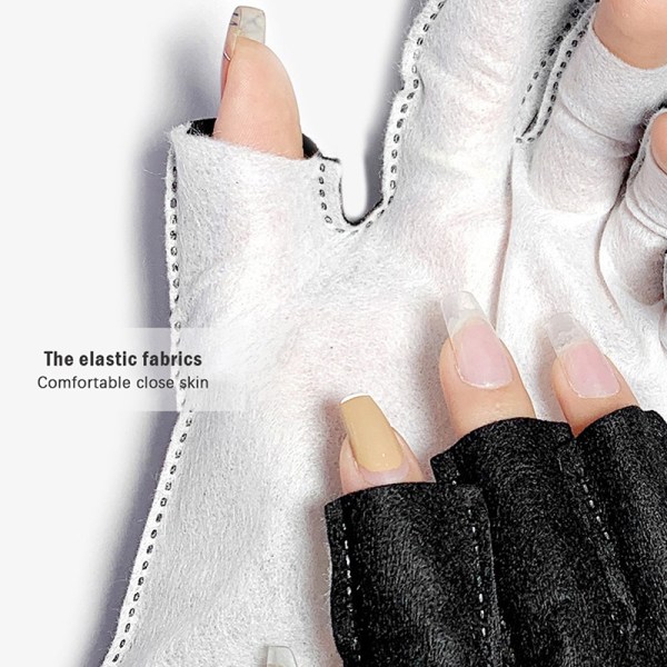 2kpl Anti-UV Rays Protect Gloves Nail Gloves Led Lamp Nail UV P A onesize