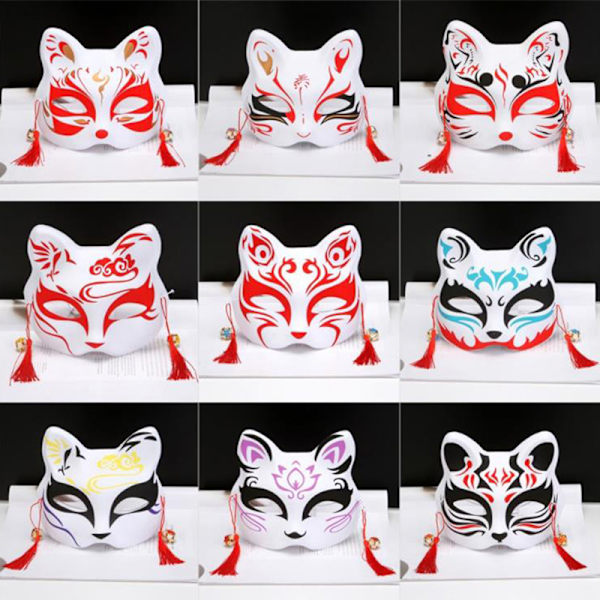 1st Anime Fox Masks Half Face Cat Mask Maskerad Festival Del Color A8