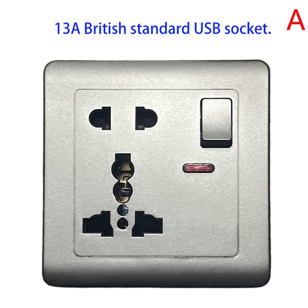EU-standard USB-kontakt grå innfelt veggkontakt D