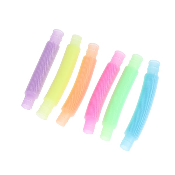 5 Stk Sensory Lysende Pop Tube Fidget Toy Bellows Stress Multicolor