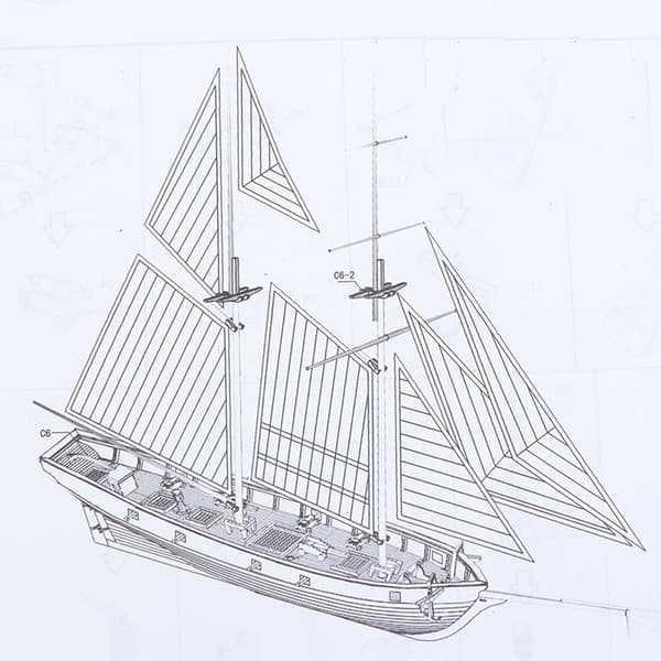 1:100 Halcon Puinen Purjevenemalli Tee-se-itse Kit Ship Assembly De A one size