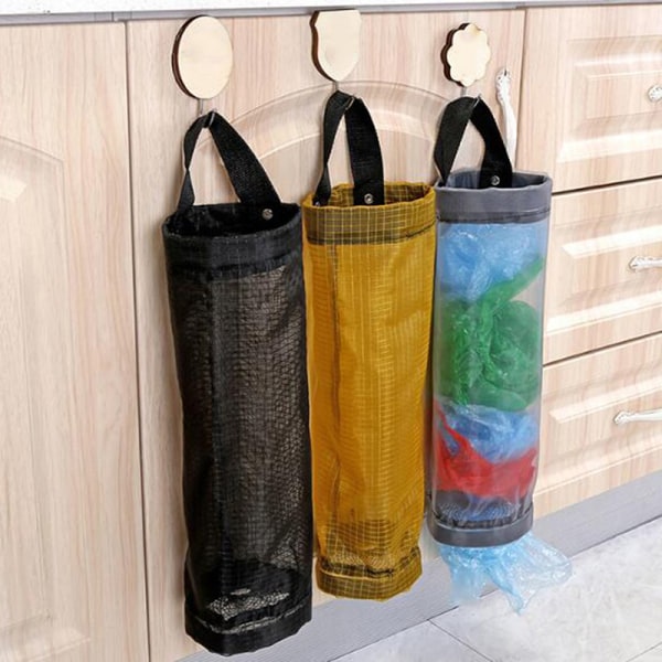 Dagligvareposer holder veggmontert oppbevaringsdispenser plastkjøkken Black