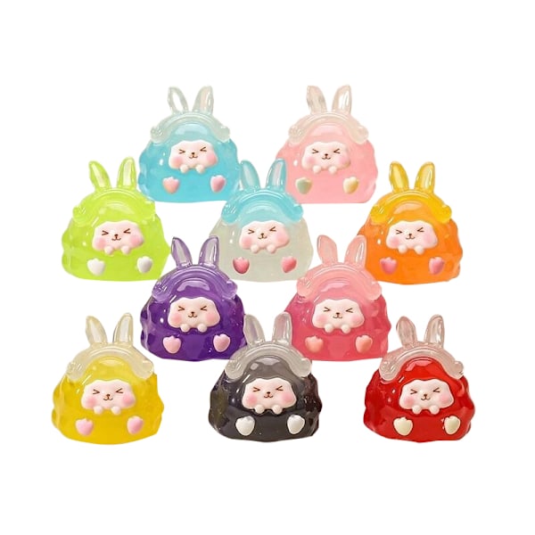 Kawaii tecknade dekorationer Mini Resin Luminous Små Prydnader onesize