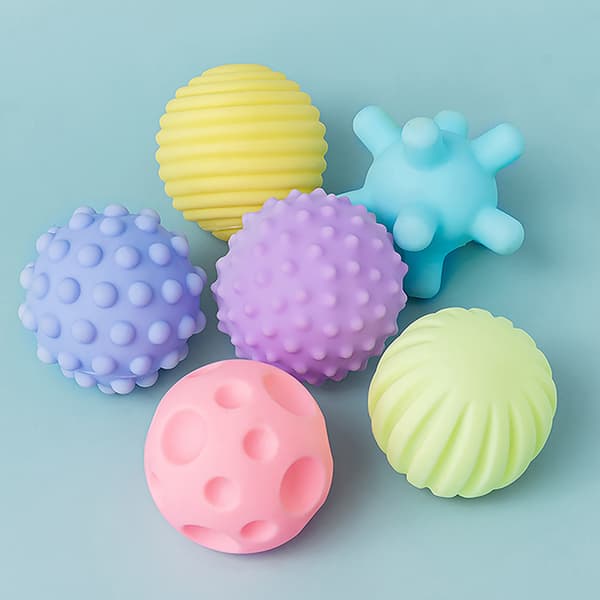 6 st babyleksak sensoriska bollar barn texturerad handberöringsboll S A2