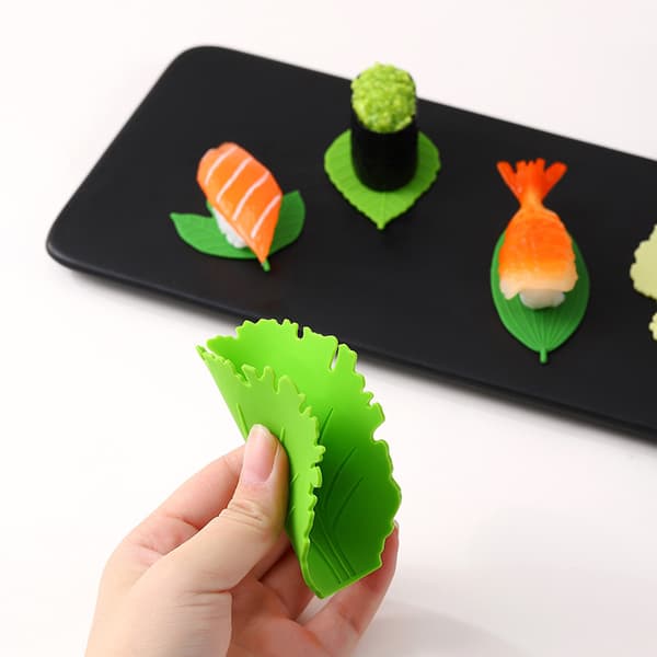1 sett silikonblad Bento-skål kopp lunsjseparator sushi ris B one size