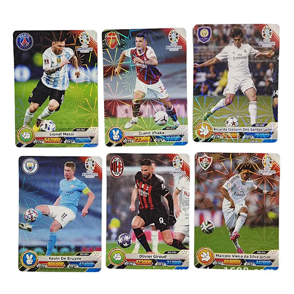 288 stk Football Card Stars Flash Card Collection 3D Football Ca Packing box random