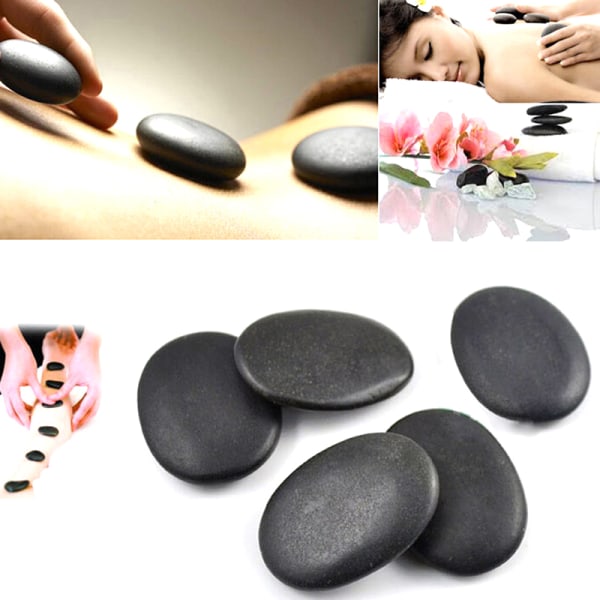 7stk/sett Hot Stone Massasje Nyttig Basalt Rocks 3*4cm Str Sort Black 7pcs