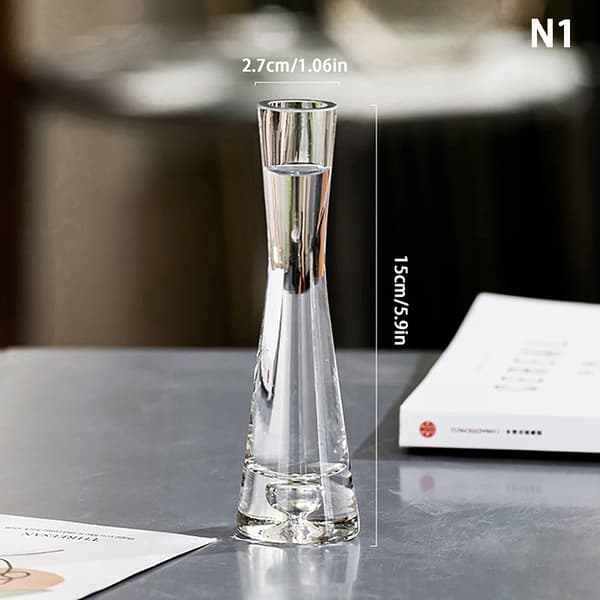 Transparent Glas Blomvas Liten Vas Hydroponik Blomster Te 5