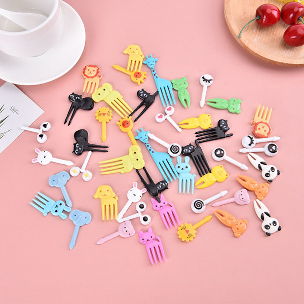 Fruktgaffel Mini Cartoon Barn Fruktplockning Tandpetare Festdekor Muticolor Black Cat