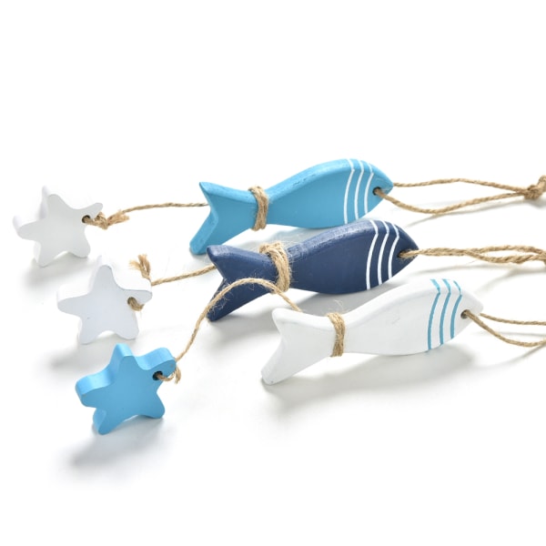 1 Stk Middelhavet Sjøstjerne Hung Fish Nautical Decor Hang Craf B One Size