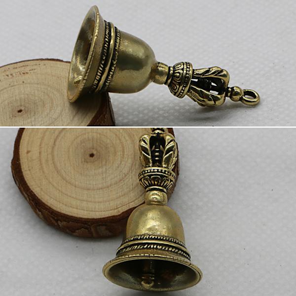 Messing Håndværk trykstøbt Drop Wind Bell Tibetansk bronzeklokke Brown 5*2*2cm