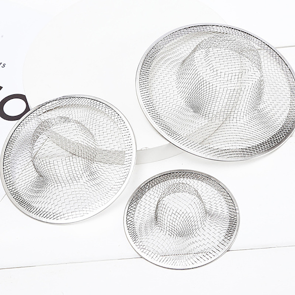 2 stk. Badeværelsesafløbsfilter i rustfrit stål til brusehår Silver 9CM
