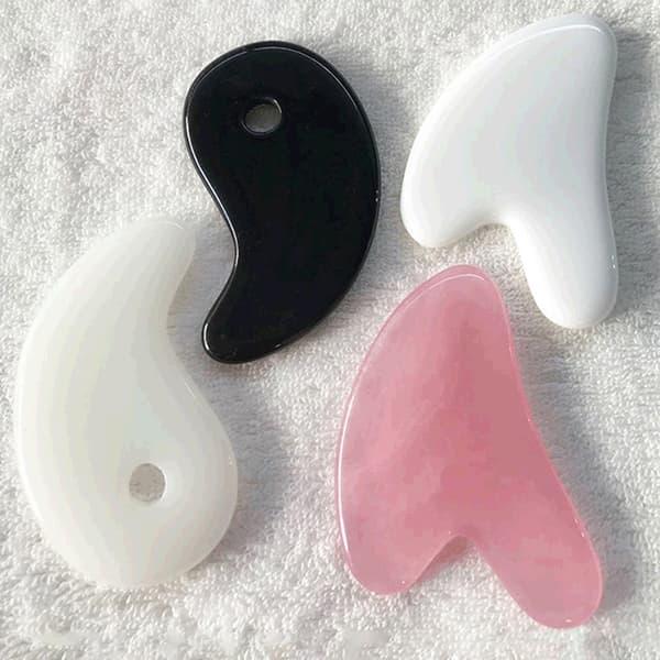 4 stk face gua sha board ansigtsskrabning skrotningsplade face bo Black C
