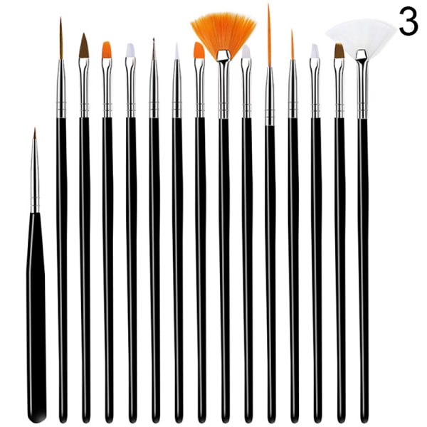 15 stk Dotting Pen Krystallhåndtak Nail DIY Art UV Gel Nail Brush 3