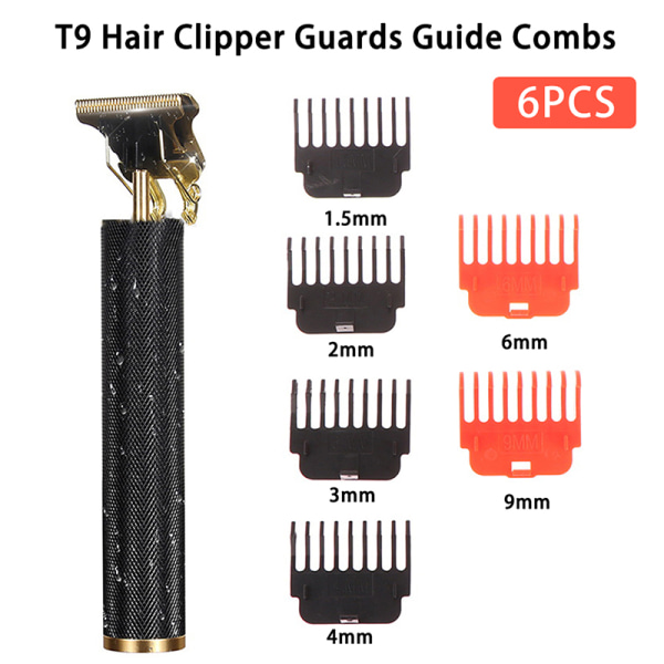 1 set T9 hårklippningsskydd Hårtrimmerguider 1.5/ 2/ 3 Black ONE SIZE